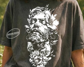 Hombre de flores semitono PNG, ramo de caballero vintage, diseño de San Valentín