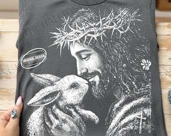 Jesús de Pascua PNG, semitono vintage, genial "Él ha resucitado" (descarga digital)