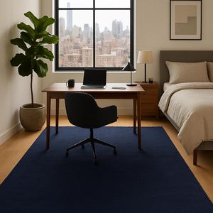 Hand-Tufted Wool Area Rug: Neutral Blue Tones, Modern Design