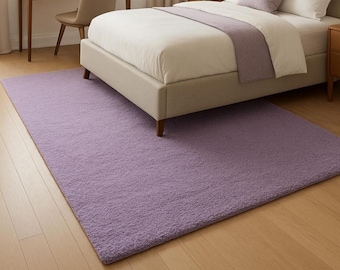Purple Color Rugs | Handmade Tufted Wool Area Rug | personalised Gifts | Neutral Purple Tones Rug for Living Room, Bedroom