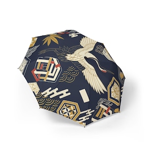 Elegant Japanese-Inspired Foldable Umbrella, Travel Umbrella, Rain Gear, Gift for Her, Stylish Umbrella, Outdoor Accessories