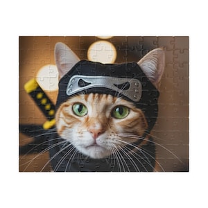 Ninja Cat Puzzle, 110-1014 Pieces, Fun Gift for Cat Lovers, Family Game Night, Unique Home Décor, Cat-Themed Puzzle