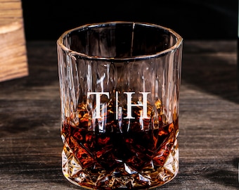 Personalized Whiskey Glass | Husband's Anniversary Gift | Groom Gift Idea | Mens Whiskey Accessories | Party Whiskey Commemorative Gift