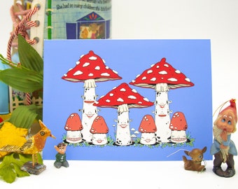 Amanita Muscaria Magic Mushroom Fly Agaric Cottagecore Goblincore Mushroomcore Blank Greeting Card