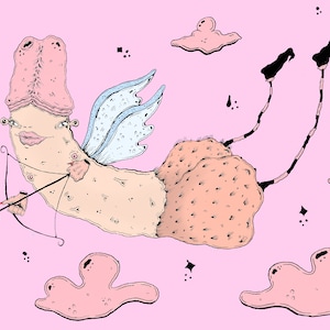 Cupid Valentine&#39;s Day Illustration Art Print