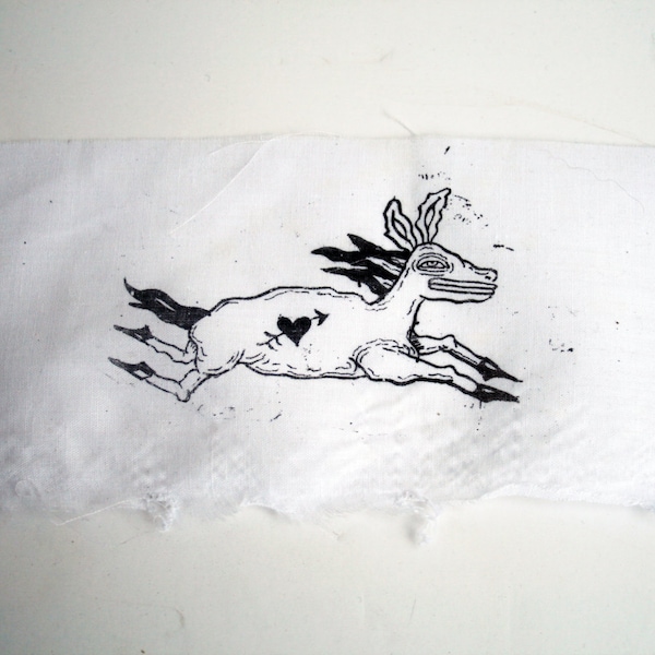Tiny Running Horse Art Punk DIY Sérigraphie Patch