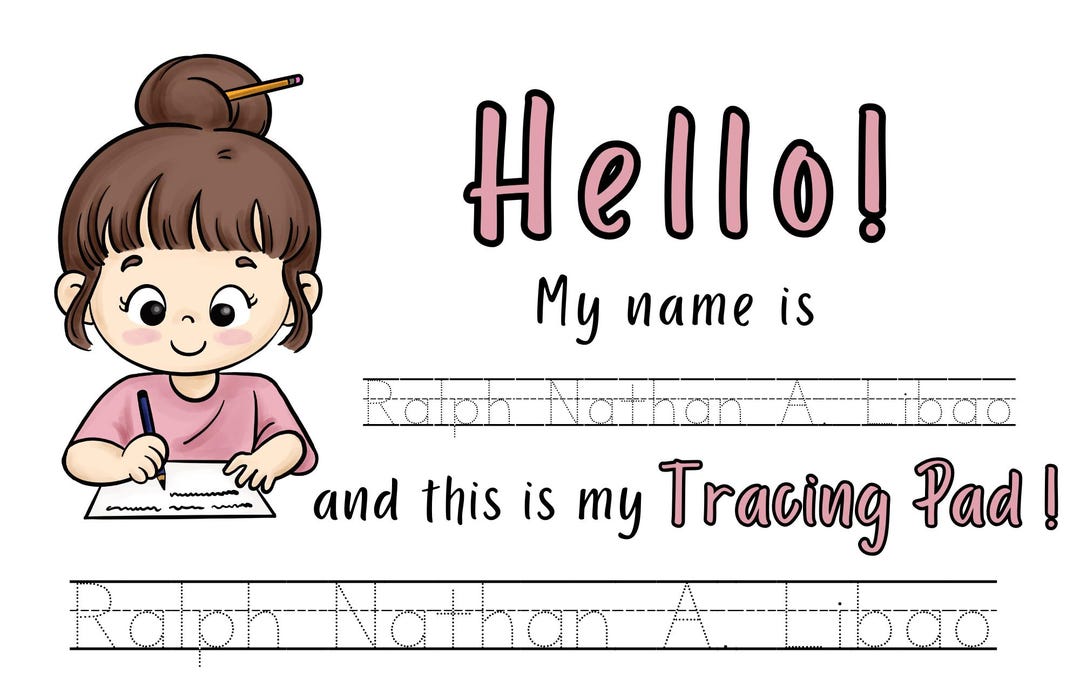 Personalized Name Tracing Worksheet Printable, PDF, Preschool Learning ...