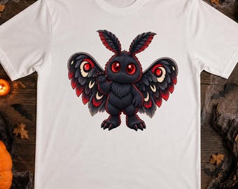 Cute Mothman Shirt, Spooky Mothman T-Shirt, Cryptid Halloween Tee, Cute Cryptid Shirt, Spooky Season Graphic Tee, Halloween Gift
