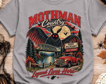 Mothman Country Shirt, Point Pleasant WV, Cryptid Folklore Tee (Vintage Style)