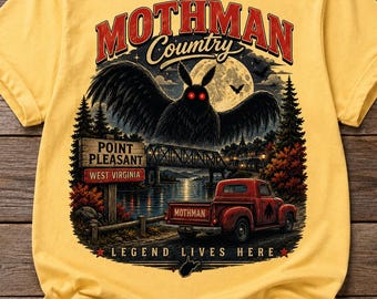 Mothman Shirt, Point Pleasant West Virginia Tee, Mothman Country Shirt, Cryptid T Shirt, Vintage Mothman Tee, Paranormal Gift