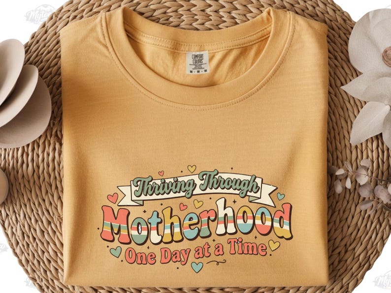 Thriving Through Motherhood Shirt, Mom Life Shirt, One Day At A Time Tee, Funny Mom Shirt, Gift For Mom, Retro Mom Shirt