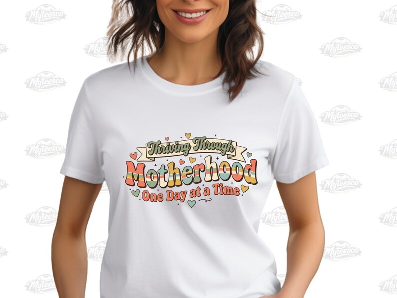 Thriving Through Motherhood Shirt, Mom Life Shirt, One Day At A Time Tee, Funny Mom Shirt, Gift For Mom, Retro Mom Shirt