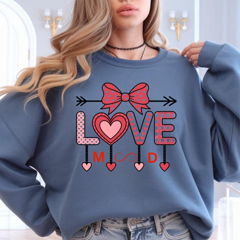 Personalized Love Shirt, Valentines Day Shirt for Her, Custom Initial Love Tee, Romantic Valentine Gift, Cute Heart Design