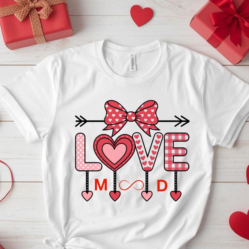 Personalized Love Shirt, Valentines Day Shirt for Her, Custom Initial Love Tee, Romantic Valentine Gift, Cute Heart Design