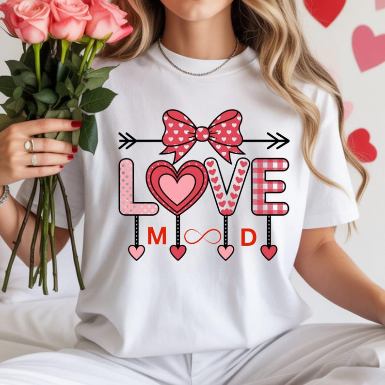 Personalized Love Shirt, Valentines Day Shirt for Her, Custom Initial Love Tee, Romantic Valentine Gift, Cute Heart Design