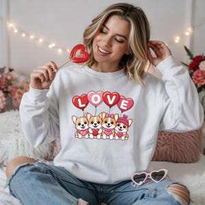 Cute Dog Valentine Shirt – Love Puppies Sweatshirt, Dog Lover Gift, Pet Mom Valentine Tee, Puppy Love Shirt, Animal Lover Gift