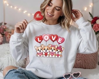 Cute Dog Valentine Shirt, Love Puppies Sweatshirt, Dog Lover Gift, Pet Mom Valentine Tee, Puppy Love Shirt, Animal Lover Gift AT680