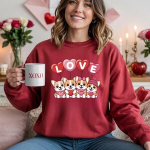 Cute Dog Valentine Shirt – Love Puppies Sweatshirt, Dog Lover Gift, Pet Mom Valentine Tee, Puppy Love Shirt, Animal Lover Gift