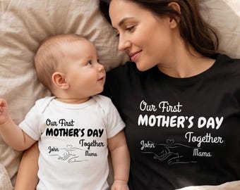 First Mother’s Day Matching Shirts, Mommy and Baby Outfit Set, Personalized Mom and Baby Shirts, New Mom Gift, First Mother’s Day Together