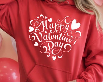 Happy Valentine’s Day Shirt, Valentines Day T Shirt for Women, Romantic Love Tee, Cute Heart Typography Shirt, Valentine Outfit TA668