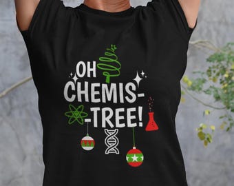 Oh, árvore química! Camiseta | Camiseta de Natal com tema de química e ciência