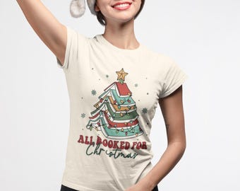 Allemaal geboekt voor kerst T-shirt | T-shirt Book Tree Reading Lover