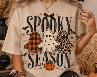 Boo Spooky Season PNG, Cute Fall Shirt, Preppy Ghost Png, Spooky Ghost Graphic, Girly Boo Ghost Shirt, Halloween Design, Digital Download