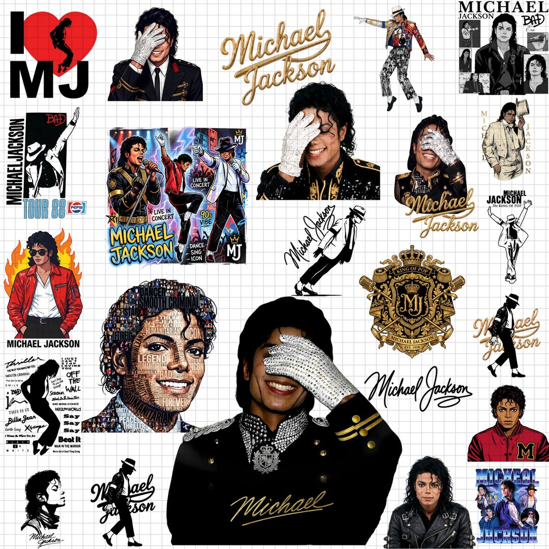 25+ Michael Jackson Inspired Pngs Bundle | King of Pop Png | 90s