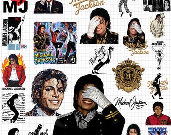 25+ Michael Jackson Inspired PNGs Bundle | King of Pop Png | 90s Retro Music | MJ Shirt Design | MJ Tribute | Sublimation | Digital Download