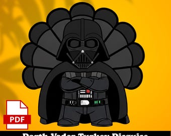 Turkey in Disguise Printable - Darth Vader Star Wars Superhero - Save a Turkey DIY Thanksgiving Craft - Kids Classroom Project Hide a Turkey