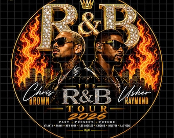 Chris Brown and Usher Raymond Tour 2026, R&B Tour PNG, Usher and Brown Digital Print, RB Shirt Graphic, T-Shirt Design, Digital Download