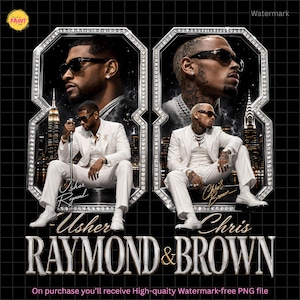Trasa koncertowa Raymond and Brown 2026, trasa koncertowa R&B PNG, cyfrowy nadruk Ushera i Chrisa Browna, grafika na koszulce RB, projekt sublimacji, pobieranie cyfrowe