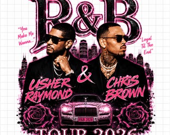 Raymond and Brown Tour 2026, R&B Tour PNG, Usher and Chris Brown Digital Print, Pink RB Shirt Graphic, Sublimation Design, Digital Download