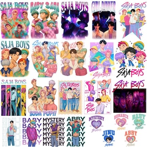 Saja boys Kpop Demon Hunters PNG Bundle, Kpop Demon Inspired Movie PNG, Huntrix Saja Boys Band Png, fans de Huntrix, téléchargement numérique