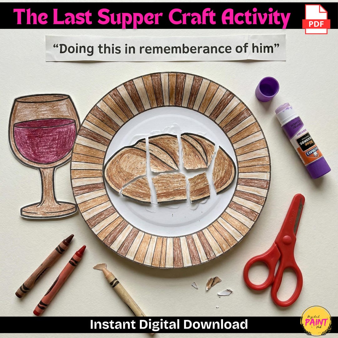 The Last Supper Kids Craft | Printable Jesus Paper Plate Activity for ...