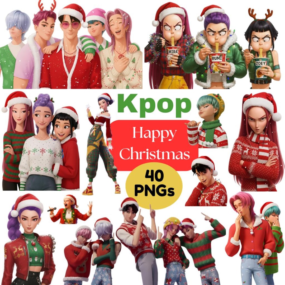 Christmas Edition! K-pop Demon Hunters Inspired Digital Stickers