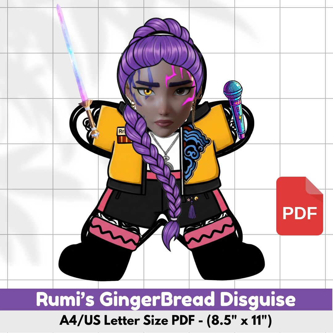 Demon Rumi Gingerbread Disguise, Kpop Printable Christmas Gingerbread ...