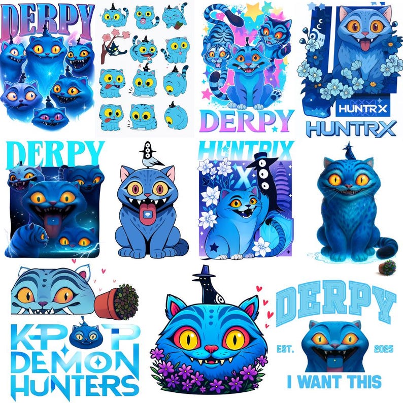 Huntrix K pop Demon Hunters Tiger Clipart, Derpy Tiger PNG, Kpop Huntrix Png, Derpy the Tiger And Bird Demon Hunter Png, Digital Download