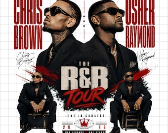 Chris Brown, Usher & Raymond Tour 2026, R&B-Tour-PNG, Usher-und-Chris-Shirt, RB-Konzertgrafik, RB-Sublimationsdesign, Digitaler Download