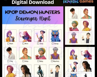 Caccia al tesoro Kpop Demon Hunters / Gioco da festa stampabile per bambini / Caccia al tesoro Kpop / Attività per feste KPOP / Download immediato