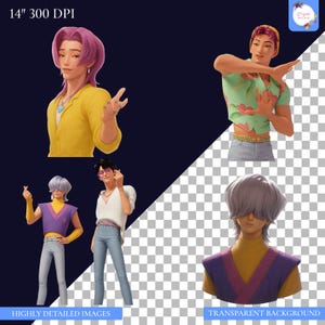 Kpop Demon Hunter Png, Saja Boys Png Bundle, K-pop Demon Hunters Inspired Digital Stickers Pack, Saja Boys Boy Band PNG, Kpop Movie Png
