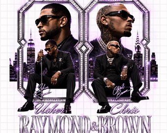 Chris Brown Usher Raymond Tour 2026, R&B Tour PNG, Usher and Chris Shirt, RB Concert Graphic, RB Sublimation Design, Digital Download