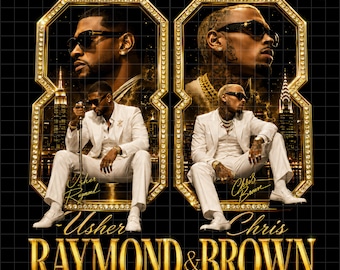 Raymond & Brown Tour 2026, R&B Tour PNG, Usher & Chris Brown Digitaldruck, Gold RB Shirt Grafik, Sublimationsdesign Digitaler Download