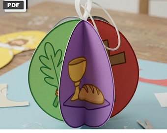 3D Easter Story Egg Craft for Kids | Christian Holy Week | Easter Sunday School Activity | Holy Week Bible Craft | Digital Download