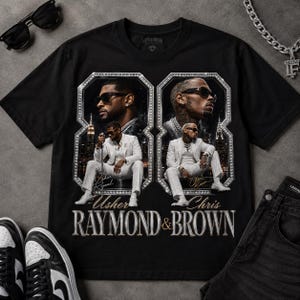 Raymond und Brown Tour 2026, R & B Tour PNG, Usher und Chris Brown Digitaldruck, RB-Shirt Grafik, Sublimationsdesign, digitaler Download Bild 2