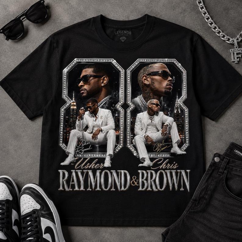 Raymond und Brown Tour 2026, R & B Tour PNG, Usher und Chris Brown Digitaldruck, RB-Shirt Grafik, Sublimationsdesign, digitaler Download Bild 2
