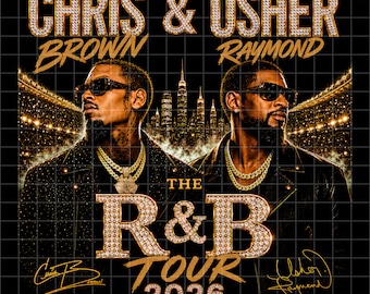Chris Brown und Usher Raymond Tour 2026, R&B Tour PNG, Usher und Chris Digitaldruck, RB Shirt Grafik, Sublimationsdesign, Digitaler Download