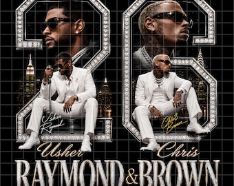 Raymond and Brown Tour 2026, R&B Tour PNG, Usher and Chris Brown Digital Print, RB Shirt Graphic, Sublimation Design, Digital Download