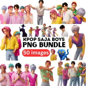 Kpop Demon Hunter Png, Saja Boys Png Bundle, K-pop Demon Hunters Inspired Digital Stickers Pack, Saja Boys Boy Band PNG, Kpop Movie Png