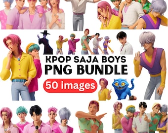 Kpop Demon Hunter Png, Saja Boys Png Bundle, K-pop Demon Hunters Inspired Digital Stickers Pack, Saja Boys Boy Band PNG, Kpop Movie Png